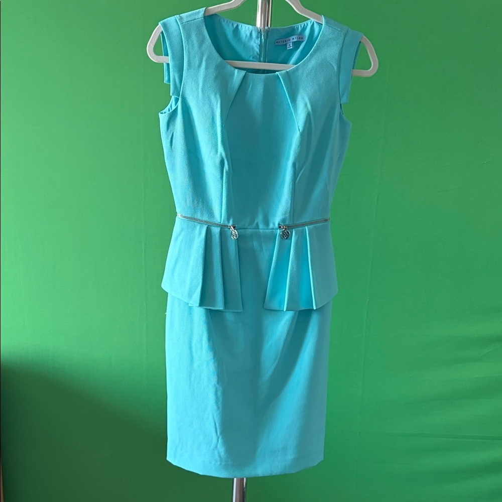 ANTONIO MELANI Aqua Sleeveless Dress